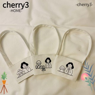 Cherry3 กระเป๋าผ้าแคนวาส แบบพกพา มีฉนวนกันความร้อน สําหรับเด็กผู้หญิง และสุนัข