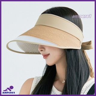 ซัมเมอร์บีชหมวกพับอาทิตย์ Visors หมวกฟางผู้หญิงที่ว่างเปล่าด้านบนป้องกันรังสียูวีปีกกว้างปรับอาทิตย์หมวก/Multicolor-AME1 -AME1