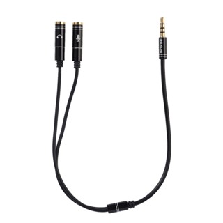 3.5mmMIC Headphone Mic Audio Splitter Gold-Plated Aux Extension Adapter Cable