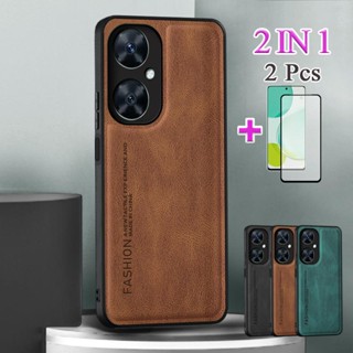 2-in-1 เคสโทรศัพท์หนัง เซรามิค กันรอยหน้าจอ สําหรับ Huawei Nova 11i