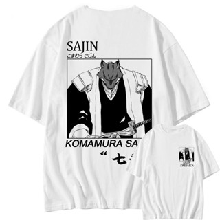 การ์ตูน เสื้อยืดอนิเมะ BLEACH Gotei 13 ลาย Kyoraku Shunsui สุดเท่และหล่อเหลาแขนสั้นสีขาวเสื้อยืดแฟชั่นผ้าฝ้ายแท้ น่ารัก