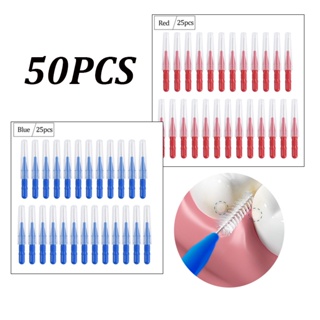 50 ชิ้น แปรงฟัน แปรงซอกฟัน ดูแลสุขภาพฟัน ฟอกสีฟัน ทําความสะอาดช่องปาก เครื่องมือสุขอนามัยช่องปาก