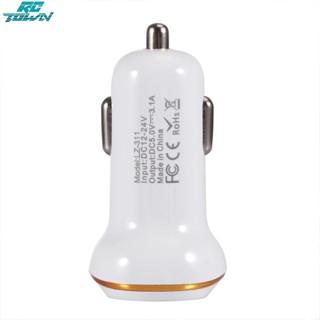 Rctown Car 3.1a Dual Usb Car Charger Led แบบพกพา Dc 12-24v Car Charger Universal Application Usb Car Charger สําหรับมือถือ
