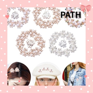 PATH กิ๊บติดผม รูปดอกไม้ ประดับคริสตัล ไข่มุก 10 ชิ้น