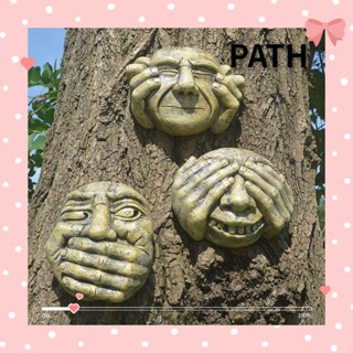 PATH รูปปั้นใบหน้าน่าเกลียด ไม่เห็นเครื่องประดับ สําหรับตกแต่งสวน