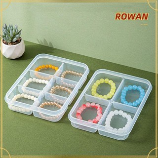 Rowans กล่องพลาสติกใส 4/6 ช่อง คุณภาพสูง สําหรับเก็บเครื่องประดับ ลูกปัด