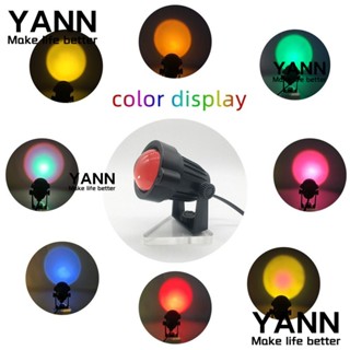 Yann1 โคมไฟโปรเจคเตอร์ USB EU US รูปพระอาทิตย์ตก สีรุ้ง ปรับได้ ทนทาน สําหรับตกแต่งผนังบ้าน