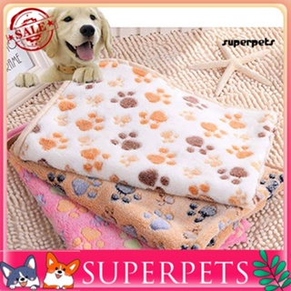 Superpets เบาะที่นอน ผ้าฟลีซ แบบนิ่ม พิมพ์ลายอุ้งเท้า สําหรับสัตว์เลี้ยง สุนัข แมว