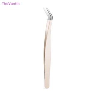 Thevantin แหนบต่อขนตา สเตนเลส ป้องกันไฟฟ้าสถิตย์ แข็งมาก ความแม่นยําสูง พร้อมปลายไฟเบอร์ เครื่องมือแต่งหน้า ของดี