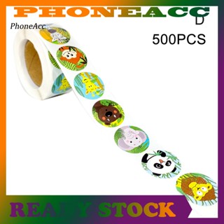 Phoneacc สติกเกอร์ กันน้ํา รูปสัตว์น่ารัก สําหรับตกแต่ง 500 ชิ้น