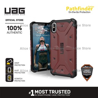 Uag Pathfinder Series เคสโทรศัพท์ สําหรับ iPhone XS MAX / iPhone X / XS / XR พร้อมฝาครอบป้องกันการตกกระแทก สีไวน์แดง