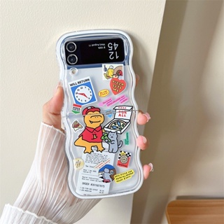 เคสโทรศัพท์มือถือ ป้องกัน ปิดด้านหลัง ลายการ์ตูนไดโนเสาร์ สําหรับ Samsung Galaxy Z Flip 5 Z Flip 4 Z Flip 3 ZFlip3 ZFlip4 ZFlip5