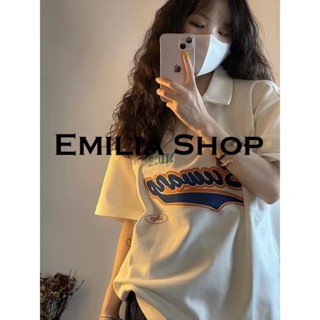 EMILIA SHOP  เสื้อยืด ครอป เสื้อยืดผู้หญิง  Beautiful Chic พิเศษ ins A99J212 36Z230909