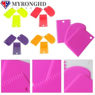 Myronghd 3 ชิ้น ที่ขูดเค้ก DIY เครื่องมืออบ พลาสติก ตัดแป้งโดว์