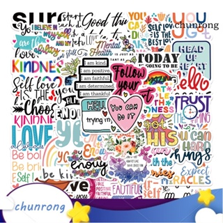 Chunrong สติกเกอร์ ลายกราฟฟิตี้ มีกาวในตัว ใช้ง่าย กันน้ํา สําหรับติดตกแต่งโทรศัพท์มือถือ DIY 52 ชิ้น ต่อชุด