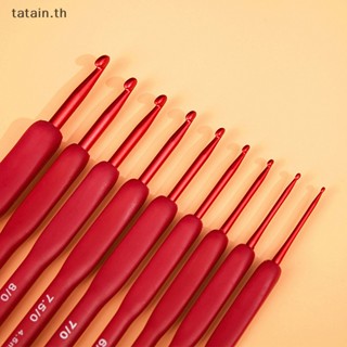 Tatain ตะขอถักโครเชต์ ด้ามจับซิลิโคน สีแดง 2 2.5 3 3.5 4 4.5 5 5.5 6 มม. 1 ชิ้น