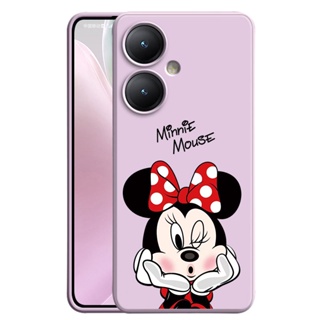 เคสโทรศัพท์ซิลิโคน TPU แบบนิ่ม ผิวด้าน ลายการ์ตูนมินนี่ น่ารัก หรูหรา สําหรับ VIVO Y27 Y78 Y36 5G Y27 5G Y02t Y02A Y02