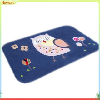 {Newcat} พรมเช็ดเท้า พิมพ์ลายการ์ตูนนกฮูกน่ารัก สําหรับห้องน้ํา ห้องนอน
