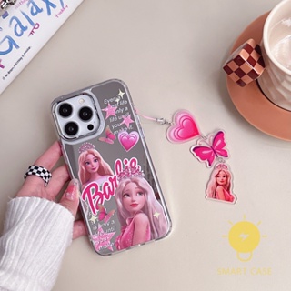 For เคสไอโฟน 14 Pro Max [Princess Pink Mirror with Chain] เคส Phone Case For iPhone 14 Pro Max Plus 13 12 11 For เคสไอโฟน11 Ins Korean Style Retro Classic Couple Shockproof Protective TPU Cover Shell