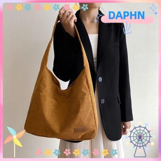 Daphs กระเป๋าสะพายไหล่ ผ้าแคนวาส สีพื้น สไตล์วินเทจ แฟชั่นฤดูใบไม้ร่วง สําหรับนักเรียน