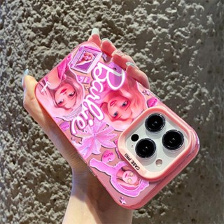 เคสโทรศัพท์มือถือแบบแข็ง ผิวด้าน ลายบาร์บี้ สีชมพู สําหรับ iphone 11 12 13 14 Pro Max 14Plus ip 12promax 13promax