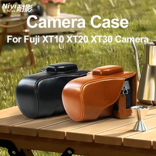 Retro PU หนังครึ่งสําหรับ Fuji X-T10 X-T20 X-T30 XT10 กล้องฐ…
