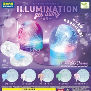 [BTF] พร้อมส่ง ของเล่นแคปซูลคริสตัล รูปแมงกะพรุน เรืองแสง สีเหลือง สําหรับตกแต่ง UM3R