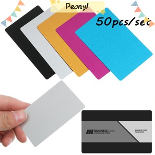 Pdony นามบัตรอลูมิเนียม แบบพกพา 50 ชิ้น/ชุด