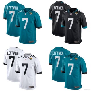 New1 NFL Jacksonville Jaguars Game Jersey Byron Leftwich เสื้อยืดลําลอง แขนสั้น คอกลม พลัสไซซ์ สําหรับผู้ชาย เหมาะกับการเล่นกีฬา