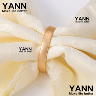 Yann1 แหวนผ้าเช็ดปาก สเตนเลส เนื้อแมตต์ สีทอง รูปตัว D สไตล์โมเดิร์น มินิมอล ทนทาน สําหรับห้องครัว 12 ชิ้น