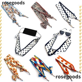 Rosegoods1 สายคล้องคอ, โซ่แว่นตา กันลื่น กันลม, เชือกไนล่อน พิมพ์ลาย ที่ใส่เชือกเส้นเล็ก ผ้าไหม ผ้าพันคอ ผู้ชาย