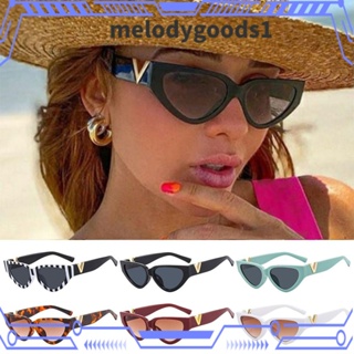 Melodygoods1 แว่นตากันแดด UV400 Y2K 90s สไตล์เรโทร สําหรับชายหาด ท่องเที่ยว สตรีทแวร์