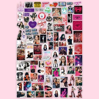 สติกเกอร์ ลาย I-DLE QUEEN CARD I FEEL I LOVE I NEVER 95-105 ชิ้น ต่อชุด สําหรับติดตกแต่งกระเป๋าเดินทาง แล็ปท็อป โทรศัพท์