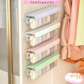 Lanfy กล่องเก็บชุดชั้นใน เนคไท แบบพลาสติก 4 สี ติดผนัง แบบพกพา สําหรับจัดระเบียบตู้เสื้อผ้า