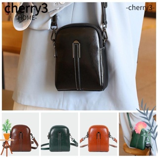 Cherry3 กระเป๋าสะพายไหล่ กระเป๋าถือ หนัง PU ขนาดมินิ มีซิป สีพื้น สีแดง เหมาะกับการเดินทาง