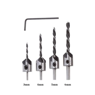 Redbuild|  4 ชิ้น / 7 ชิ้น ขลุ่ย Countersink ดอกสว่าน งานไม้ รีมเมอร์ ช่างไม้ เครื่องมือลบคม