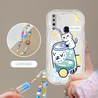 Ybd เคสโทรศัพท์มือถือ ลายขวดโซดา และลูกแมวน่ารัก พร้อมสายคล้องมือ สําหรับ Samsung Galaxy A30 A20 M10S A20S A10S M01S