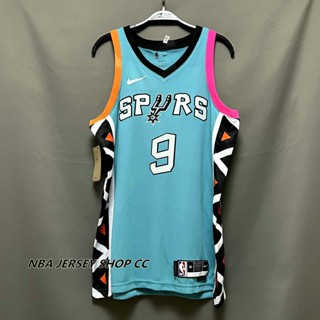 【คุณภาพสูง】ใหม่ ของแท้ NBA San Antonio Spurs ปี 2022-23 สําหรับผู้ชาย #9 เสื้อกีฬาแขนสั้น ลายทีม Tony Parker City Edition สีเขียว