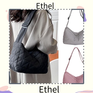 Ethel1 กระเป๋าถือ กระเป๋าสะพายไหล่ ผ้าฝ้าย ความจุขนาดใหญ่