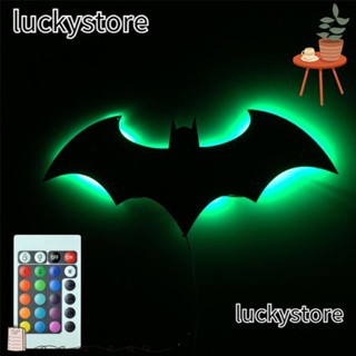 Lucky โคมไฟนีออน LED ขนาดใหญ่ ปรับสีได้ พร้อมรีโมตคอนโทรล สําหรับแขวนตกแต่งผนัง ฮาโลวีน