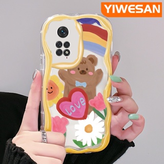 เคสโทรศัพท์มือถือแบบนิ่ม ใส กันกระแทก ลายการ์ตูนหมีน่ารัก สีมาการอง สําหรับ Xiaomi MI Redmi Note 11 11s Poco M4 Pro 4G