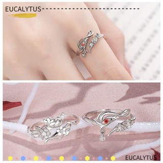 Eutus แหวนคอสเพลย์อะนิเมะคู่รัก สีเงิน ปรับได้ เครื่องประดับ ของขวัญผู้ชาย DIY