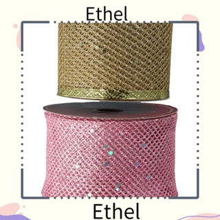 Ethel1 พวงหรีดริบบิ้นกลิตเตอร์ มีสาย สีชมพู สีทอง