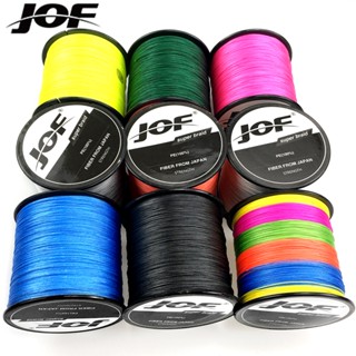 Jof สายเอ็นตกปลา PE แบบถัก 100 ม. 300 ม. 500 ม. 1000 ม. 8-80 ปอนด์ 4 เส้น