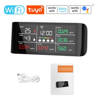 Tmt Tuya เครื่องตรวจจับอุณหภูมิ CO2 WiFi แบบพกพา ชาร์จ USB อเนกประสงค์ สําหรับบ้าน