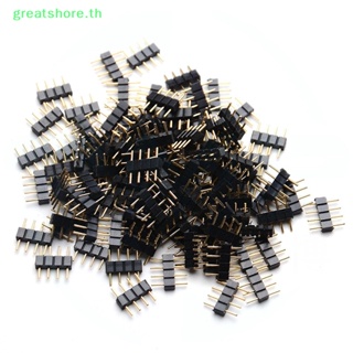 Greatshore อะแดปเตอร์เชื่อมต่อสายไฟ RGB 4 pin ตัวผู้ แบบคู่ 4pin สําหรับแถบไฟ LED RGB 5050 3528 DIY 10 ชิ้น ต่อล็อต