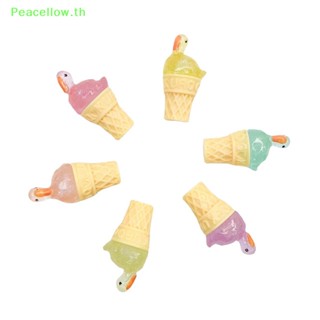 Peacellow ไอศกรีมเรซิ่น รูปหงส์เรืองแสง อุปกรณ์เสริม สําหรับตกแต่ง 5 ชิ้น