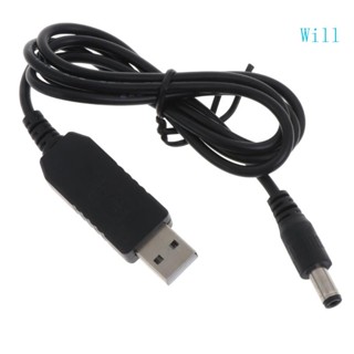 Will สายเคเบิลพาวเวอร์ USB เป็น DC 9V ยาว 1 เมตร สําหรับอะแดปเตอร์ชาร์จเราเตอร์ DC5 5x2 1 มม.