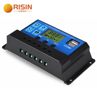 พร้อมส่ง RISIN อุปกรณ์ควบคุมการเก็บประจุพลังงานแสงอาทิตย์ 10A 20A 30A 12V 24V PWM PV