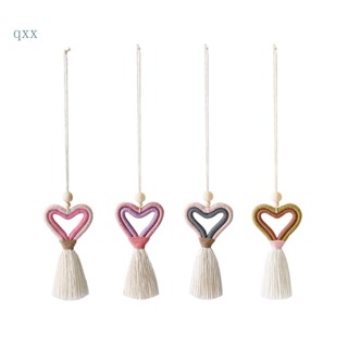 Ch*【พร้อมส่ง】เชือกผ้าฝ้ายทอ จี้รูปหัวใจ สําหรับแขวนตกแต่งรถยนต์